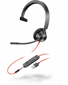 Plantronics/Poly Blackwire 3315-M UC, MONO USB-A, 3.5mm Corded Headset