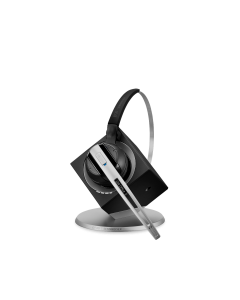 Image of EPOS|Sennheiser IMPACT DW Office PHONE Wireless Headset (DW10PH) showing the headset and the base.
