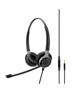Image of EPOS|Sennheiser IMPACT SC 665 Duo headset 3.5mm jack WITHOUT controller showing the side view.
