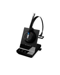 Image of EPOS|Sennheiser IMPACT SDW 5016 3-in-1 Wireless Headset showing the side view of the headset with base.
