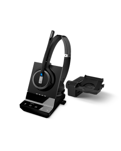 Image of EPOS|Sennheiser IMPACT SDW 5066 Duo Wireless Headset With HSL10 II Lifter showing the 3D left side view of the headset and the lifter.