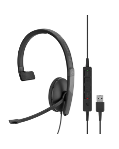Image of EPOS | Sennheiser SC 130 USB CTRL Corded Headset showing the 3D view of the headset with the call control.
