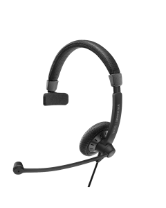 Image of EPOS | Sennheiser SC 45 USB CRTL Corded Headset facing left side with the side logo.
