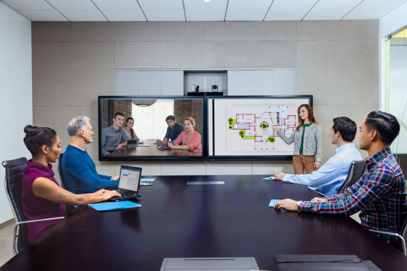 Image of Microsoft Teams Video hybrid work Conferencing Boardroom
